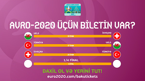 Avro-2020 biletlərinin birbaşa satış mərhələsi başladı