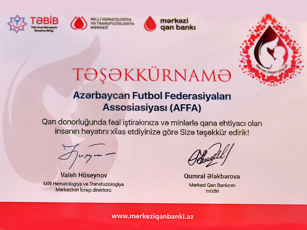 AFFA was awarded a letter of appreciation