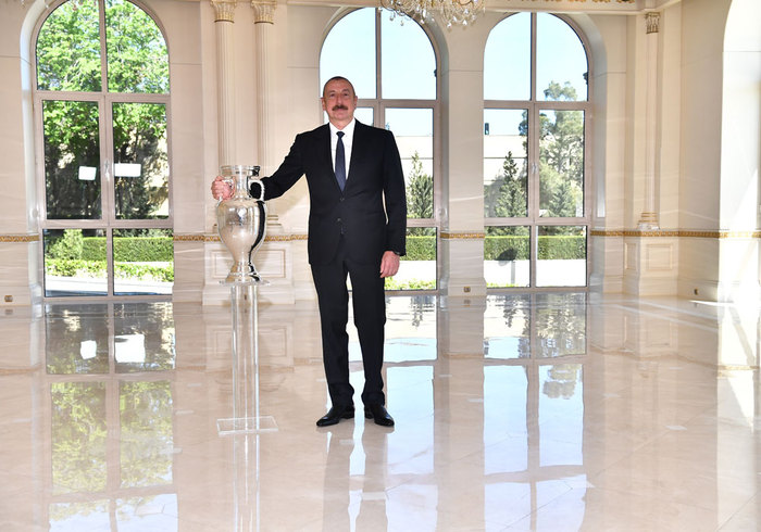 President Ilham Aliyev presented EURO 2020 Trophy 