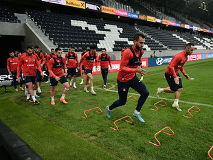 Open training of the national team for the press. Linz, Austria (photos)
