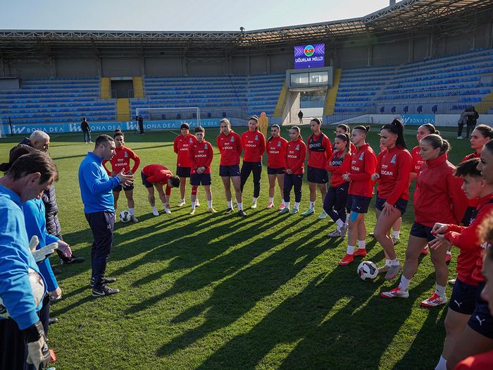 Millinin (Qadınlar) Şimali Makedoniya ilə oyunöncəsi açıq məşqi (fotolar)