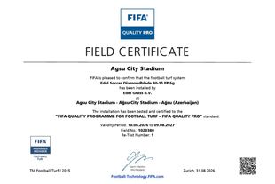 Ağsu şəhər stadionu FIFA-nın sertifikatına layiq görülüb