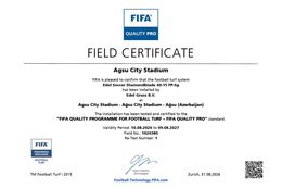 Ağsu şəhər stadionu FIFA-nın sertifikatına layiq görülüb