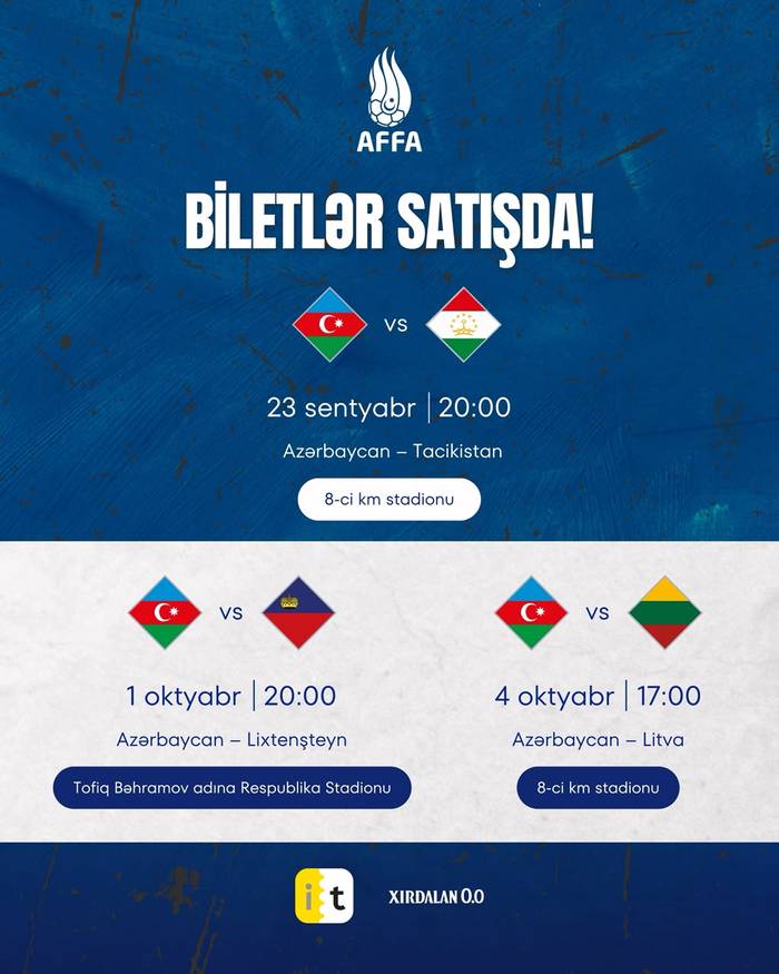 Azərbaycan millisinin oyunları: biletlər satışa çıxarılıb}