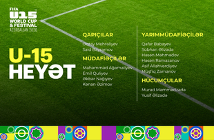 FIFA U-15 Dünya Çempionatı və Festivalında iştirak edəcək milli komandamızın heyəti açıqlanıb